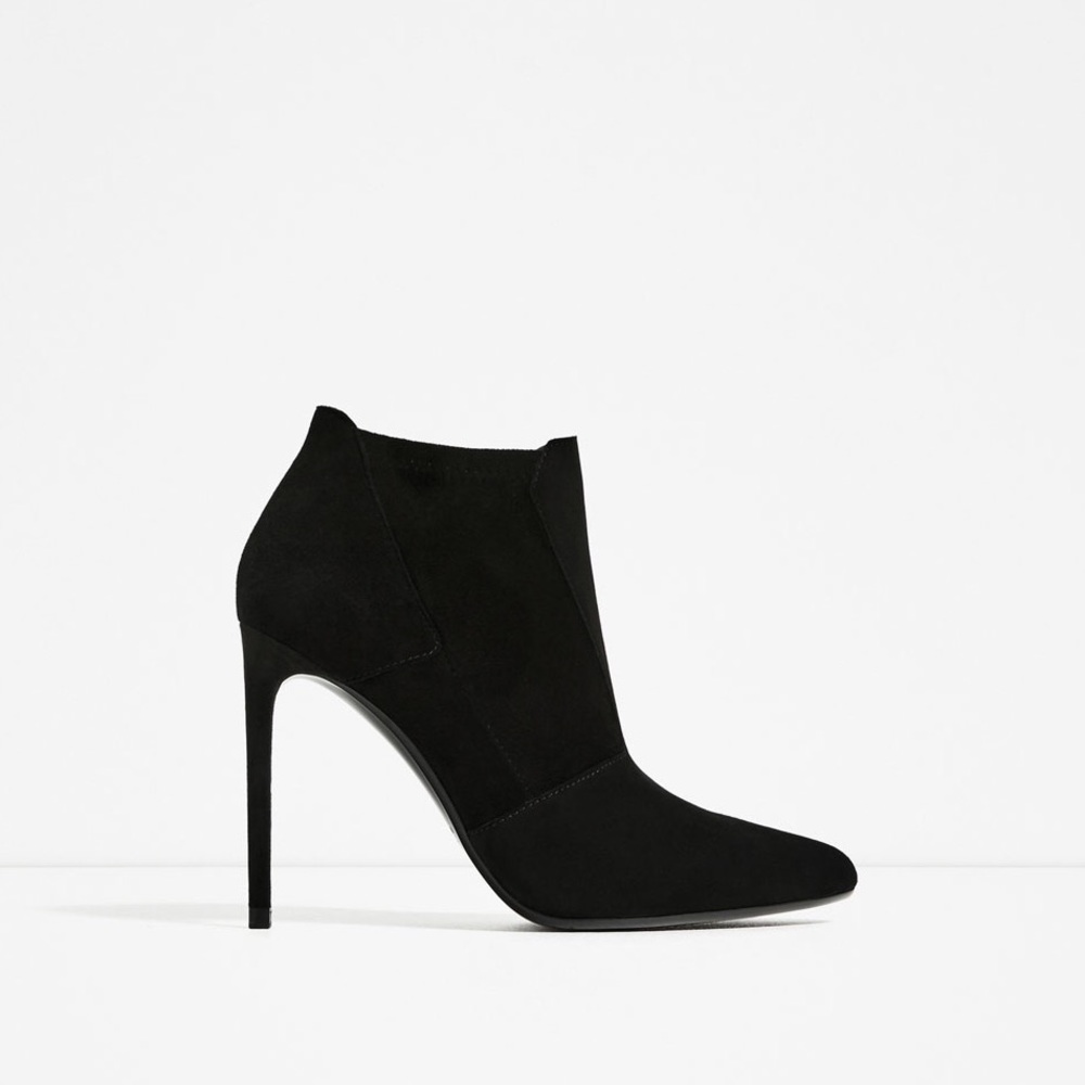 ZARA 100% LEATHER STILETTO ANKLE BOOTS BRAND NEW WITH TAGS US 9 EUR 40